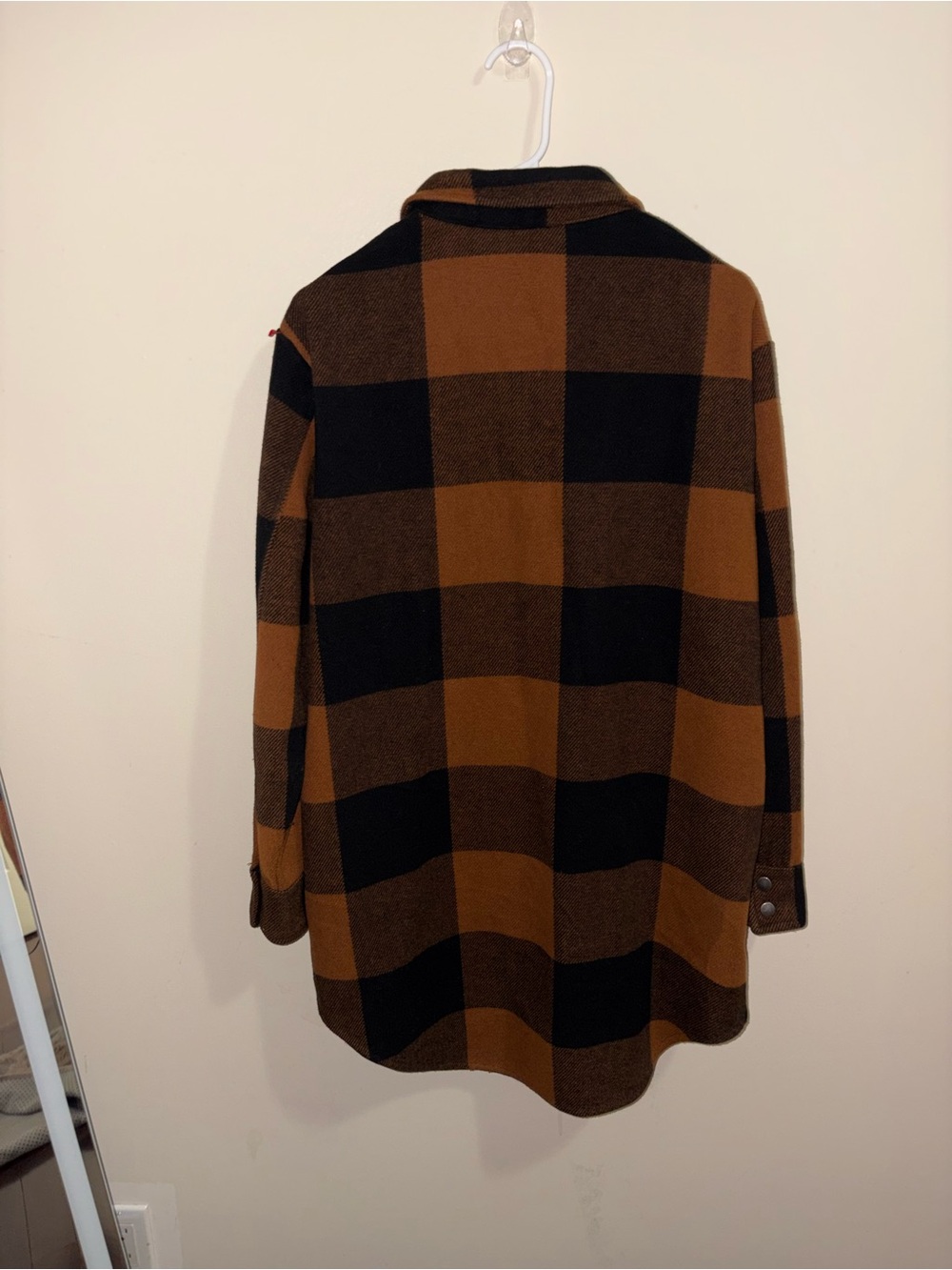 RD Style Black and Brown Plaid Button Shirt Jacket - Picture 7 of 16
